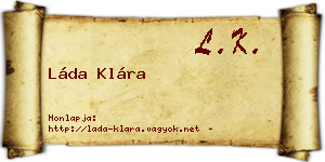 Láda Klára névjegykártya