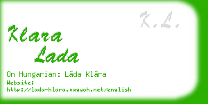 klara lada business card