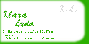klara lada business card